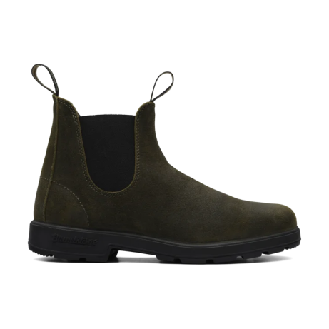 BLUNDSTONE CHELSEA BOOTS 1615 WAXED SUEDE OLIVE 36-40