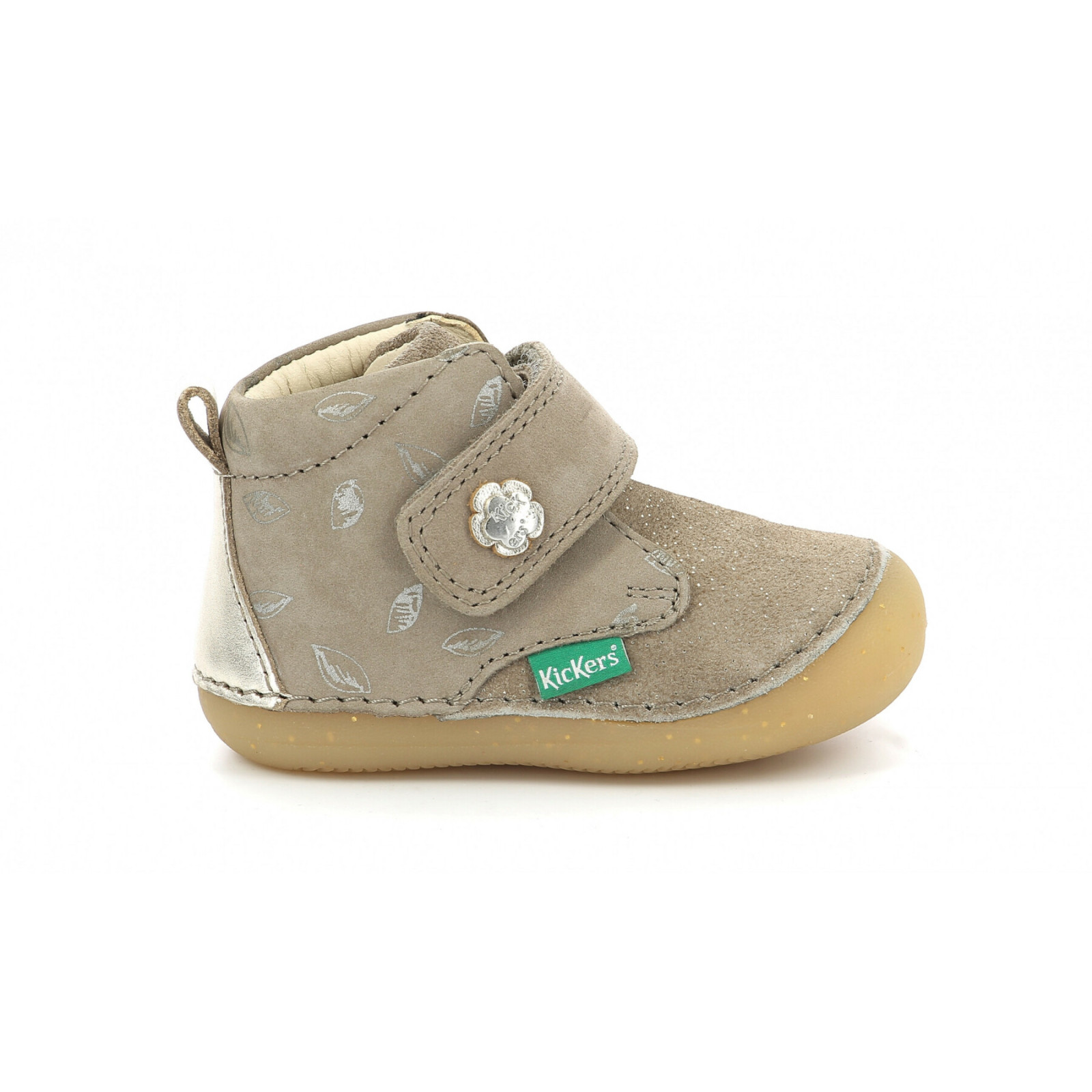 KICKERS SABIO GOAT SUEDE TAUPE IMPRIME 18-23 Taille 22